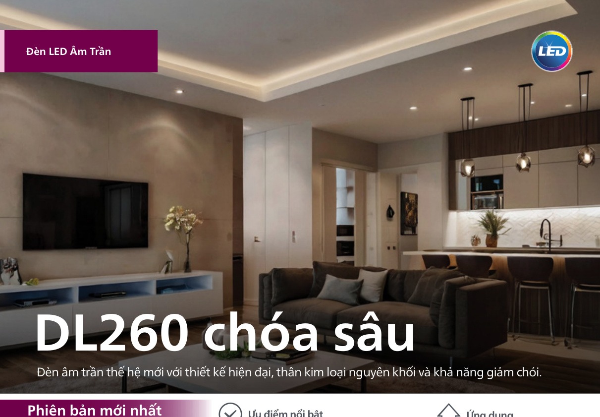 Không gian kiến trúc ứng dụng Đèn Citilight IDL2 lõi Philips Inside